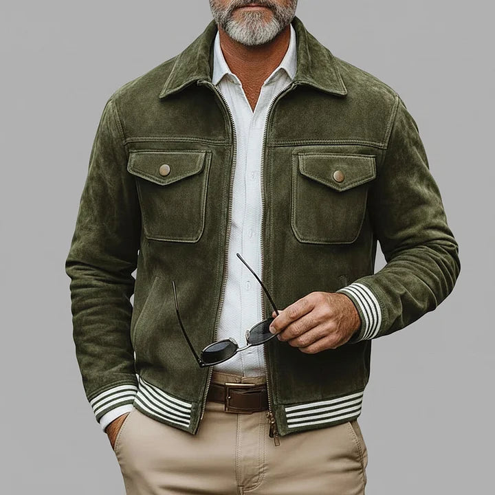 CHAQUETA RETRO EN ANTE VERDE KAKI
