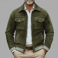 CHAQUETA RETRO EN ANTE VERDE KAKI
