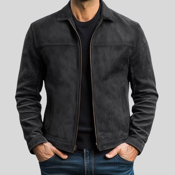 Chaqueta de Ante con Cremallera