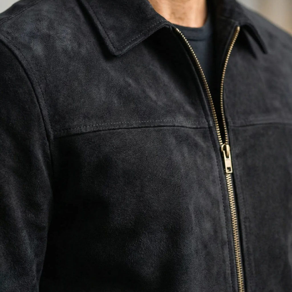 Chaqueta de Ante con Cremallera