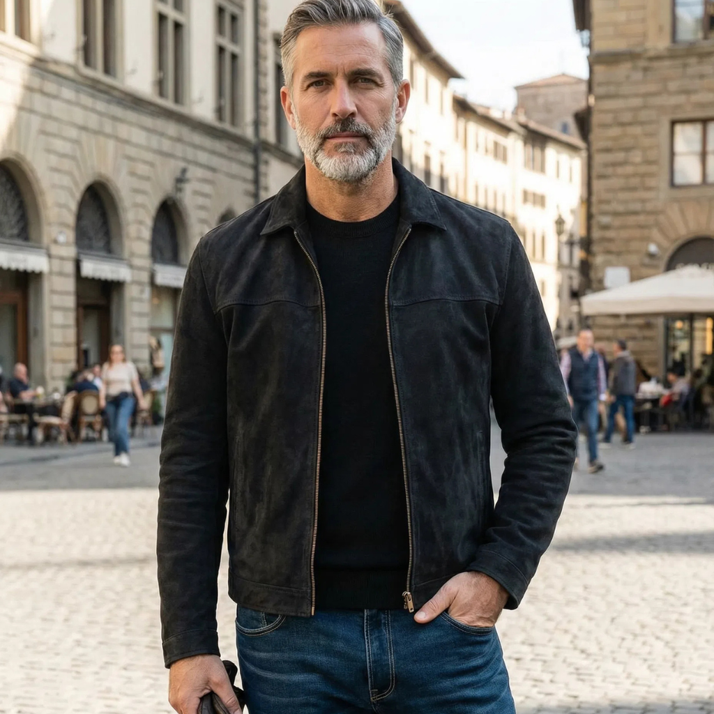 Chaqueta de Ante con Cremallera