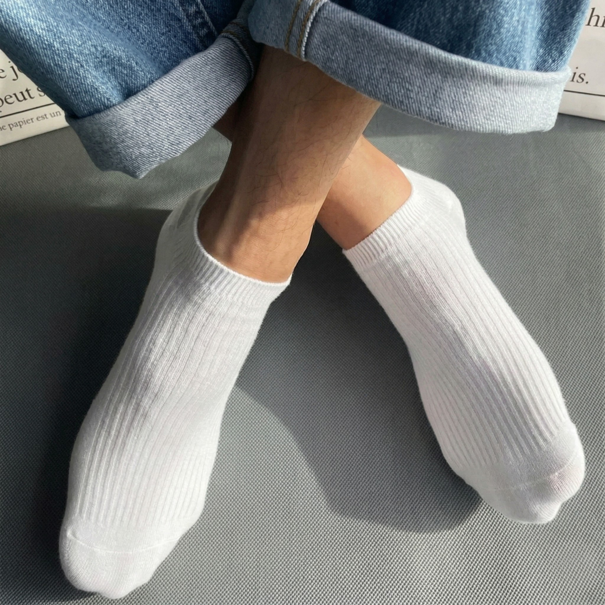 Pack 5 Calcetines Tobilleros Premium: 100% Algodón de Doble Aguja