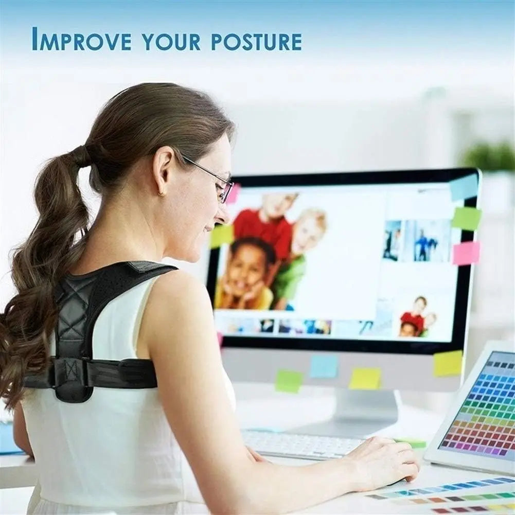 Cinturón Corrector de Postura Ajustable para Espalda y Hombros - Soporte para Clavícula y Columna, Oficina y Deporte