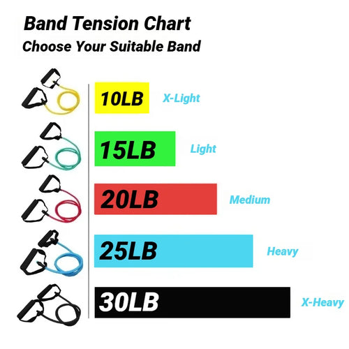 Banda Elástica de Resistencia con Asas - Set de 5 Niveles para Fitness y Rehabilitación