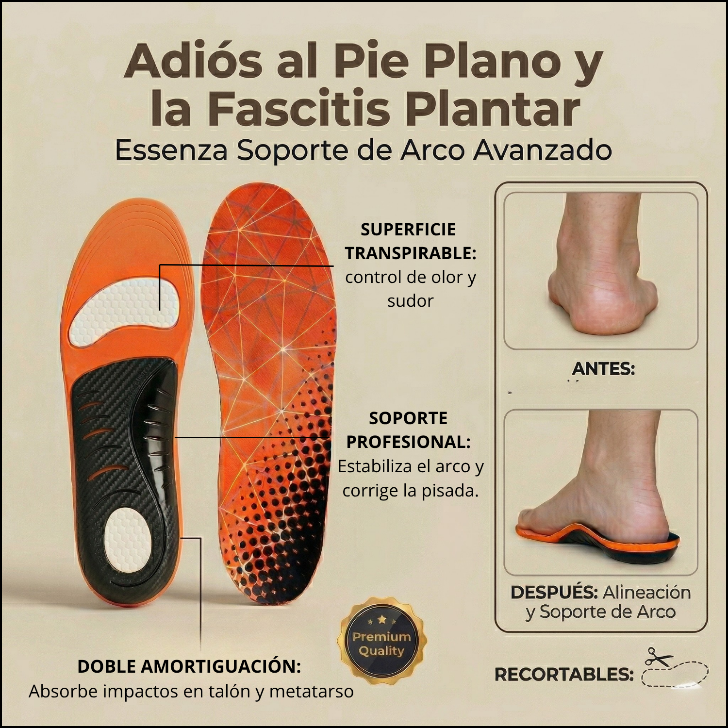 Adiós al pie plano y a la fascitis plantar: Essenza Soporte Avanzado