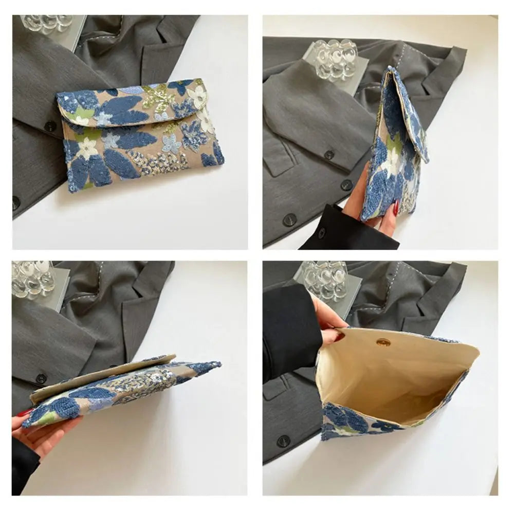 Gala Flora Clutch. Elegancia  y Brillo Sutil para cualquier momento.