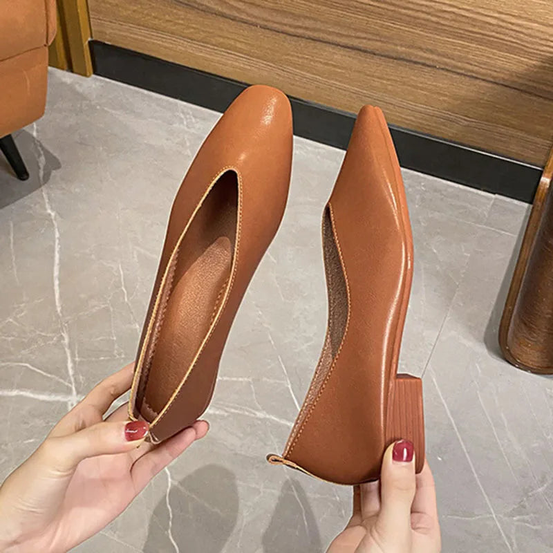 Bailarina Retro 'Soleil': Minimalismo Francés y Puntera Cuadrada
