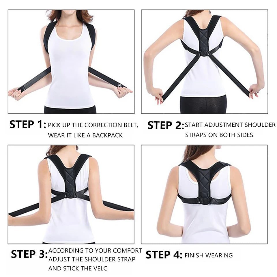 Cinturón de Soporte Lumbar Ajustable para Dolor de Espalda Baja - Corrector de Postura, Hombres y Mujeres
