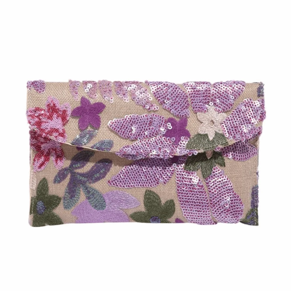 Gala Flora Clutch. Elegancia  y Brillo Sutil para cualquier momento.