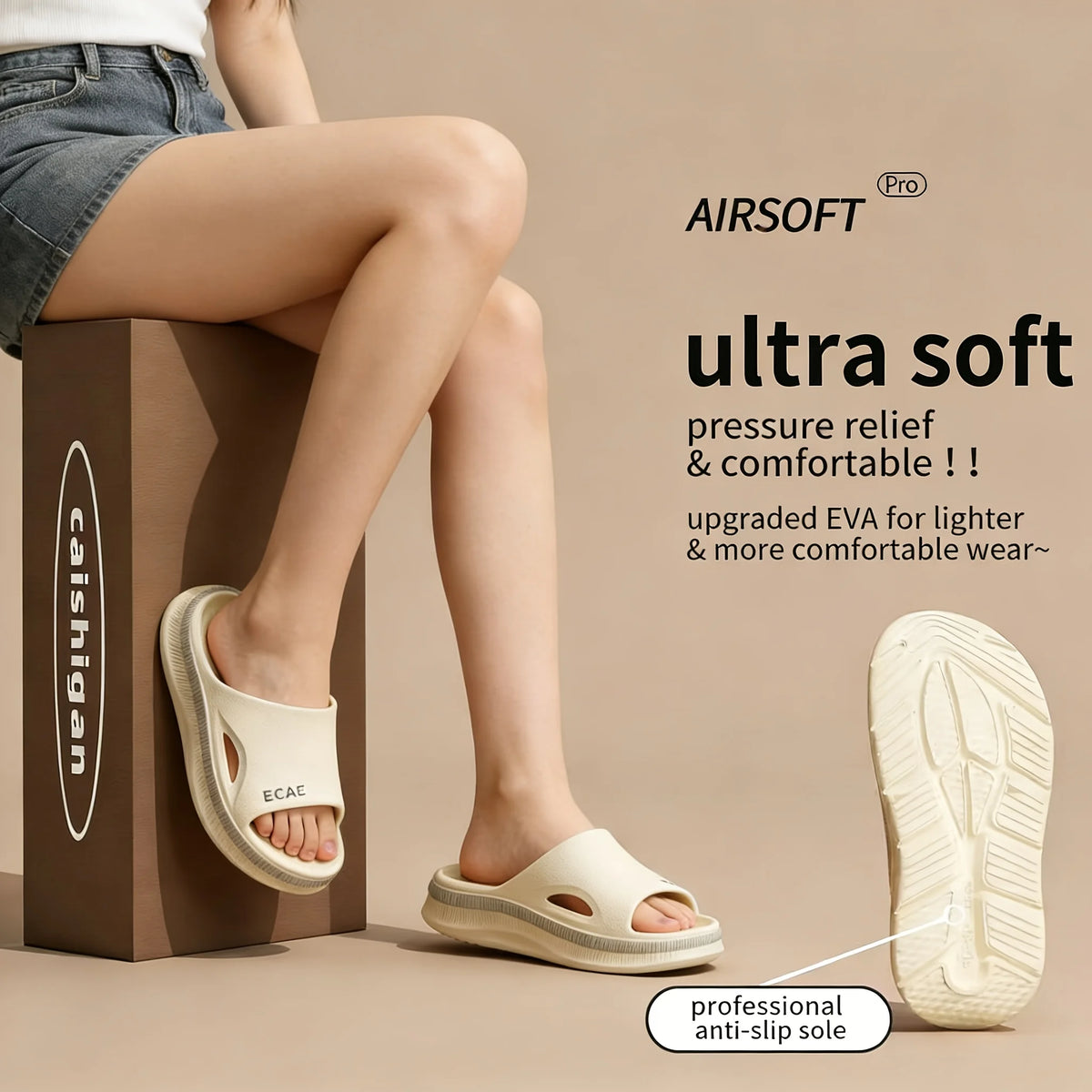 Sandalias Essenza Cloud Antideslizantes, Pantuflas de Plataforma de Verano Unisex, para Playa y Casa