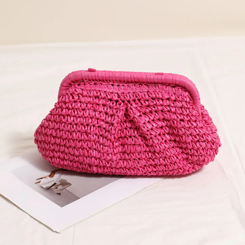 Bolso Urban Loom: Clutch & Crossbody de Cordón de Papel con Cadena