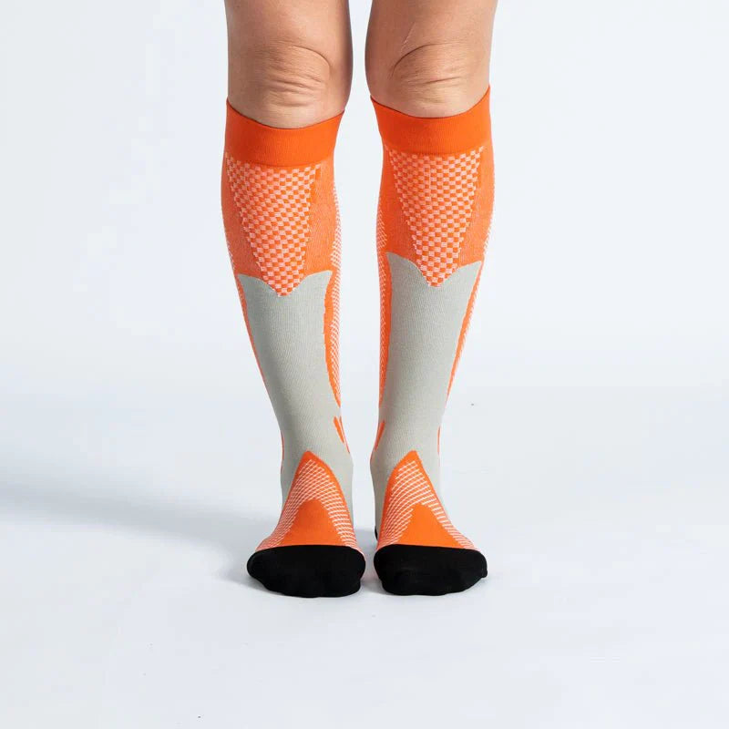 Essenza FlexRelief™ – Calcetas de Compresión (Midnight Orange Pulse)