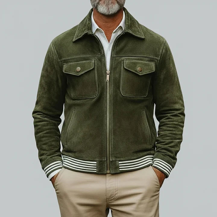 CHAQUETA RETRO EN ANTE VERDE KAKI