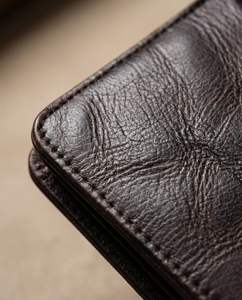 Cartera con Cremallera de Piel de Becerro