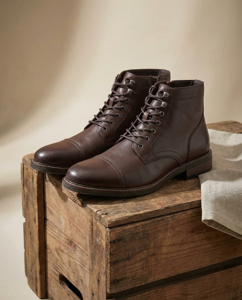 Botas de Piel Oscura Essenza